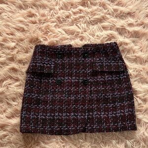 Forever 21 Black and Purple Tweed Mini Skirt